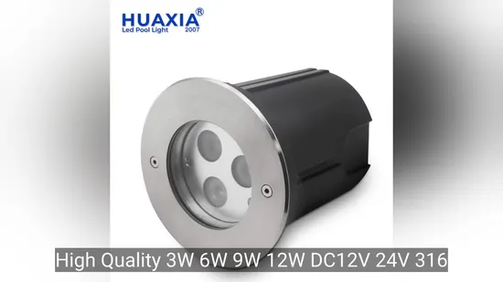 IP67&IP68 3W RGB Recessed Swimming Pool Light Straight Base LED Underground Lighting (HX
