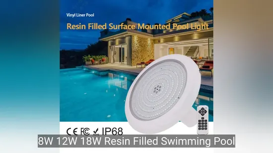 12W RGB Remote Recessed IP68 Swimming Pool Bulb Underwater Light for Liner Vinyl Pool