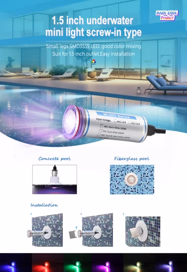 WiFi Control 1.5 Inch RGB LED Swimming Pool Lamp Underwater Light Wholesale